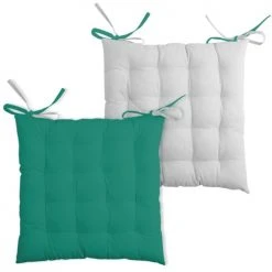 Stof Housses De Chaises Et Galettes De Chaises Coussin De Chaise 2 Faces émeraude 40x40