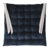 Home Maison Housses De Chaises Et Galettes De Chaises Galette De Chaise à Effet Velours Coton Dark Navy 40 X 40