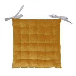 Home Maison Housses De Chaises Et Galettes De Chaises Galette De Chaise à Effet Velours Coton Gold 40 X 40
