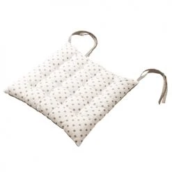 Decostars Housses De Chaises Et Galettes De Chaises Galette De Chaise à Petits Pois Coton Naturel 38 X 38