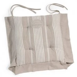 Maisons Du Monde Housses De Chaises Et Galettes De Chaises Galette De Chaise à Rayures En Coton Beige