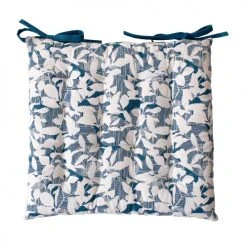 Decostars Housses De Chaises Et Galettes De Chaises Galette De Chaise Ambiance Nature Coton Bleu Canard 38 X 38