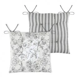 Home Maison Housses De Chaises Et Galettes De Chaises Galette De Chaise Avec Monogramme Coton Ecru 40 X 40