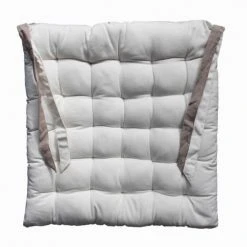 Home Maison Housses De Chaises Et Galettes De Chaises Galette De Chaise Carré En Coton Blanc 40x40