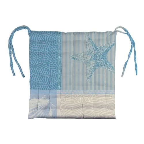 Garnier Thiebaut Housses De Chaises Et Galettes De Chaises Galette De Chaise Enduit Imperméable Bleu 38X38 – Image 3