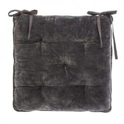 Home Maison Housses De Chaises Et Galettes De Chaises Galette De Chaise épaisse En Velours Coton Gris 38 X 38