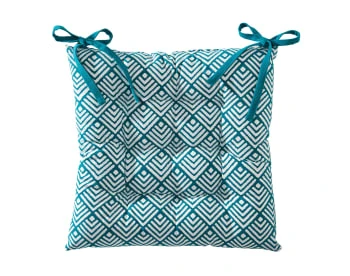 Becquet Housses De Chaises Et Galettes De Chaises Galette De Chaise Réversible Marron Taupe 40x40 En Coton – Image 6