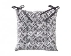 Becquet Housses De Chaises Et Galettes De Chaises Galette De Chaise Réversible Gris 40x40 En Coton