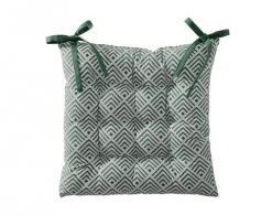 Becquet Housses De Chaises Et Galettes De Chaises Galette De Chaise Réversible Vert Eucalyptus 40x40 En Coton