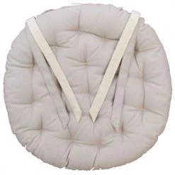 Home Maison Housses De Chaises Et Galettes De Chaises Galette De Chaise Ronde En Coton Blanc D40