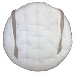 Home Maison Housses De Chaises Et Galettes De Chaises Galette De Chaise Ronde En Coton Blanc D40