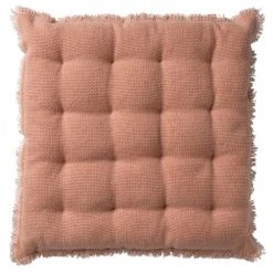 Dutch Decor Housses De Chaises Et Galettes De Chaises Galette De Chaise Rose En Coton 40x40 Cm Uni