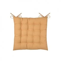 Home Maison Housses De Chaises Et Galettes De Chaises Galette De Chaise Unie Et Classique Coton Moutarde 38 X 38