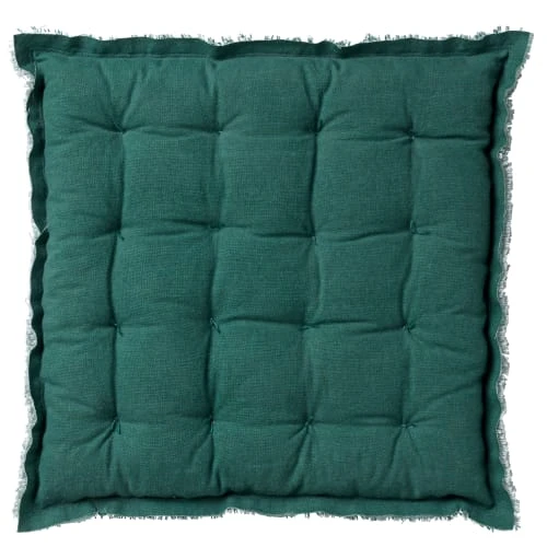 Dutch Decor Housses De Chaises Et Galettes De Chaises Galette De Chaise Vert En Coton 40x40 Cm Uni â Image 2