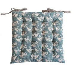 Home Maison Housses De Chaises Et Galettes De Chaises Galette Piquée Esprit Bohème Coton Lagon 38 X 38