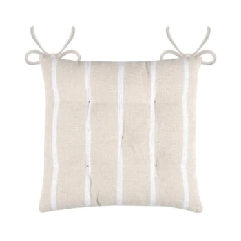 Lovely Casa Housses De Chaises Et Galettes De Chaises Galettes De Chaise 5 Points Blanc Coton 40x40cm - Lot De 4 – Image 5