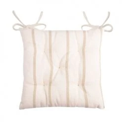 Lovely Casa Housses De Chaises Et Galettes De Chaises Galettes De Chaise 5 Points Lin Coton 40x40cm - Lot De 4