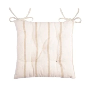 Lovely Casa Housses De Chaises Et Galettes De Chaises Galettes De Chaise 5 Points Blanc Coton 40x40cm - Lot De 4 – Image 4