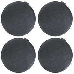 Magma Housses De Chaises Et Galettes De Chaises Galettes De Chaise Anthracite Chiné Imitation Feutre- Lot De 4 -à 35cm