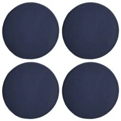 Magma Housses De Chaises Et Galettes De Chaises Galettes De Chaise Bleu Foncé Imitation Feutre - Lot De 4 - à 35cm