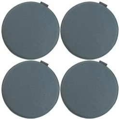 Magma Housses De Chaises Et Galettes De Chaises Galettes De Chaise Bleu Pétrole Imitation Cuir - D.37 - Lot De 4