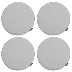 Magma Housses De Chaises Et Galettes De Chaises Galettes De Chaise Gris Clair Imitation Cuir - D.37 - Lot De 4