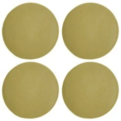 Magma Housses De Chaises Et Galettes De Chaises Galettes De Chaise Moutarde Imitation Feutre - Lot De 4 - Ă 35cm