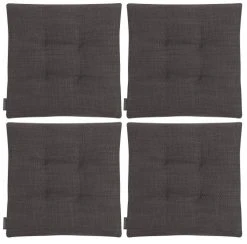 Magma Housses De Chaises Et Galettes De Chaises Galettes De Chaises Carrées Anthracite Bi-matière-Lot De 4-42x42cm