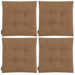 Magma Housses De Chaises Et Galettes De Chaises Galettes De Chaises Carrées Caramel Bi-matière-Lot De 4 - 42x42cm