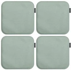 Magma Housses De Chaises Et Galettes De Chaises Galettes De Chaises Carrées Vert De Gris - Lot De 4 - Env. 35x35 Cm