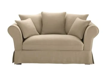 Maisons Du Monde Housses De Canapé Housse De Canapé 2 Places En Lin Beige Ficelle – Image 3