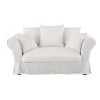 Maisons Du Monde Housses De Canapé Housse De Canapé 2 Places En Lin Froissé Blanc