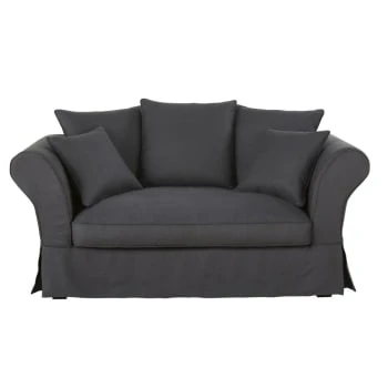 Maisons Du Monde Housses De Canapé Housse De Canapé 2 Places En Lin Beige Ficelle – Image 5