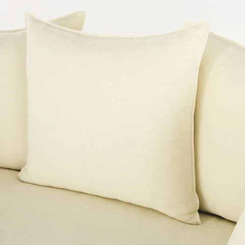 Maisons Du Monde Housses De Canapé Housse De Canapé 2 Places En Lin Supérieur Ivoire – Image 3