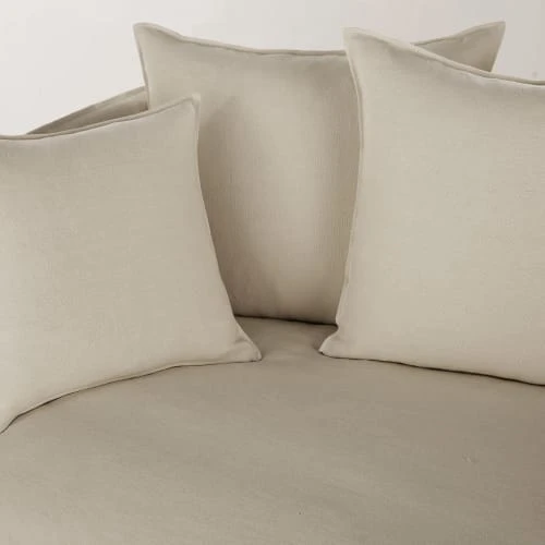 Maisons Du Monde Housses De Canapé Housse De Canapé 3/4 Places En Lin Supérieur Beige – Image 3