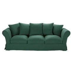 Maisons Du Monde Housses De Canapé Housse De Canapé 4/5 Places En Lin Froissé Vert