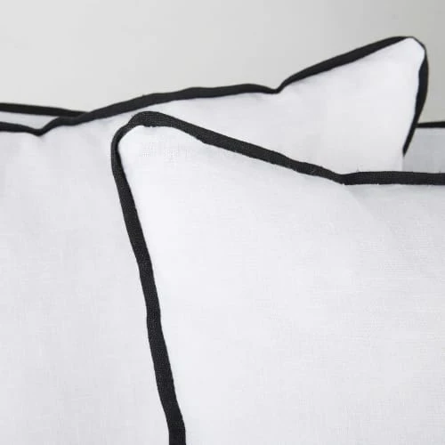 Maisons Du Monde Housses De Canapé Housse De Canapé Convertible 2 Places En Lin Froissé Blanc à Volants – Image 4