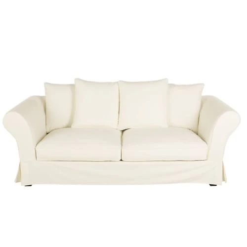 Maisons Du Monde Housses De Canapé Housse De Canapé Convertible 3/4 Places (matelas 12 Cm) Ivoire