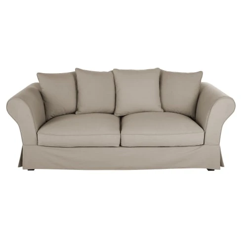 Maisons Du Monde Housses De Canapé Housse De Canapé Convertible 3/4 Places (matelas 12 Cm) Mastic