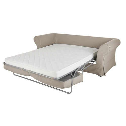 Maisons Du Monde Housses De Canapé Housse De Canapé Convertible 3/4 Places (matelas 12 Cm) Mastic – Image 2