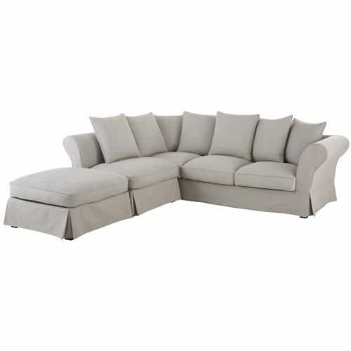 Maisons Du Monde Housses De Canapé Housse De Canapé D'angle Convertible 6 Places (matelas 12 Cm) Gris Clair – Image 4