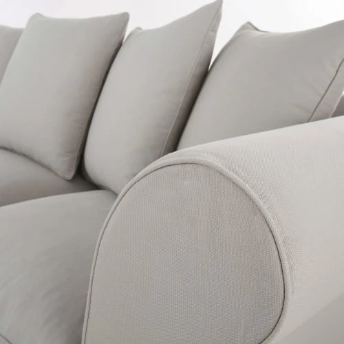 Maisons Du Monde Housses De Canapé Housse De Canapé D'angle Convertible 6 Places (matelas 12 Cm) Gris Clair – Image 5