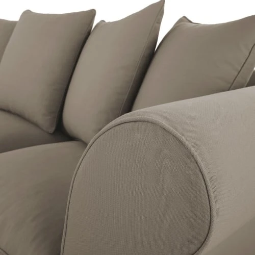 Maisons Du Monde Housses De Canapé Housse De Canapé D'angle Convertible 6 Places (matelas 12 Cm) Taupe – Image 4