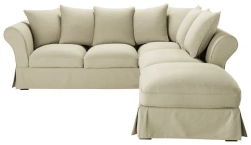 Maisons Du Monde Housses De Canapé Housse De Canapé D'angle Fixe Et Convertible 6 Places (matelas 6 Cm) Mastic