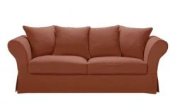 Maisons Du Monde Housses De Canapé Housse De Canapé Fixe Et Convertible 3/4 Places (6 Cm) En Lin Froissé Terracotta