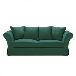 Maisons Du Monde Housses De Canapé Housse De Canapé Fixe Et Convertible 3/4 Places (matelas 6 Cm) En Lin Froissé Vert