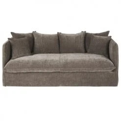 Maisons Du Monde Housses De Canapé Housse De Canapé-lit 3/4 Places En Velours Côtelé Marron écorce