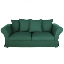 Maisons Du Monde Housses De Canapé Housse De Canapé-lit 3/4 Places (matelas 12 Cm) En Lin Froissé Vert
