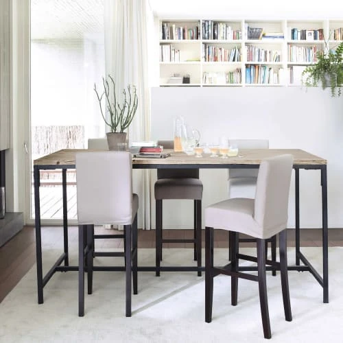 Maisons Du Monde Housses De Chaises Et Galettes De Chaises Housse De Chaise De Bar En Coton Ivoire – Image 6