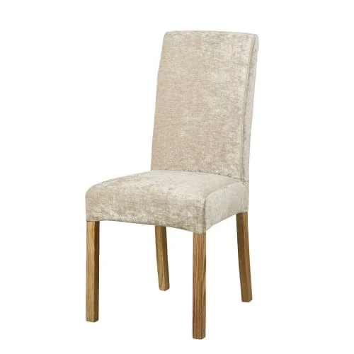 Maisons Du Monde Housses De Chaises Et Galettes De Chaises Housse De Chaise En Velours Beige